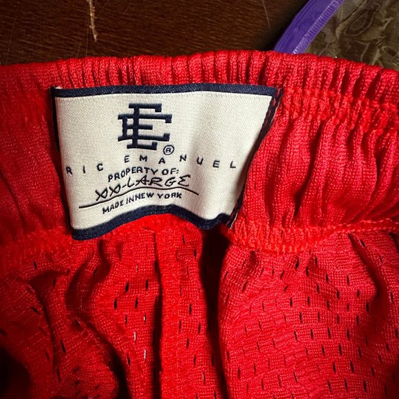 Eric Emanuel Mens Red Sixers Edition Elastic Waist Mesh Athletic Shorts Size XXL - Picture 3 of 6